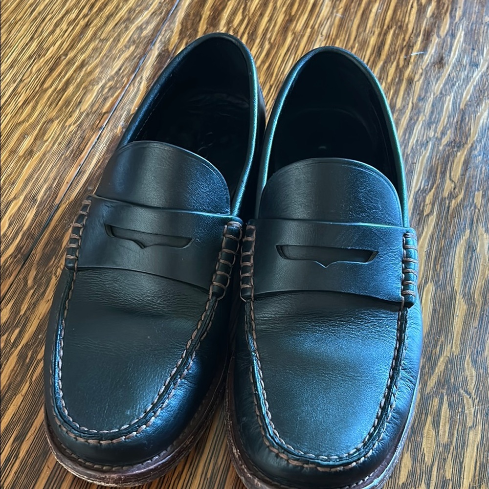 Coach Black Leather Slip-On Loafers